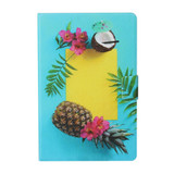 For 10 inch Tablet PC Universal Coloured Drawing Pattern Horizontal Flip Leather Case with Holder & Card Slot(Pineapple)