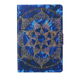 For Galaxy Tab A 8.0 (2019) T290 / T295 Coloured Drawing Pattern Horizontal Flip Leather Case with Holder & Card Slot(Blue Mandala)