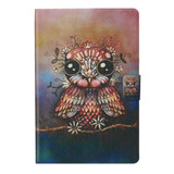 For Huawei MediaPad T5 Coloured Drawing Pattern Horizontal Flip Leather Case with Holder & Card Slot(Owl)