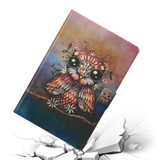 For Galaxy Tab A 10.1 (2019) T515 / T510 Coloured Drawing Pattern Horizontal Flip Leather Case with Holder & Card Slot(Owl)