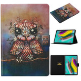 For Galaxy Tab S5e T720 / T725 Coloured Drawing Pattern Horizontal Flip Leather Case with Holder & Card Slot & Sleep / Wake-up Function(Owl)