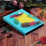 For 7 inch  Tablet PC Universal Coloured Drawing Pattern Horizontal Flip Leather Case with Holder & Card Slot(Pineapple)