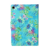 For Galaxy Tab S6 Lite P610 / P615 Coloured Drawing Pattern Horizontal Flip Leather Case with Holder & Card Slot(Flowers)