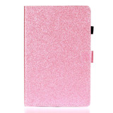 For Lenovo Tab M10 Plus TB-X606F Glossy Glitter Powder Horizontal Flip Leather Case with Holder & Card Slot & Sleep / Wake-up Function(Pink)