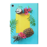 For Huawei MediaPad M5 lite Coloured Drawing Pattern Horizontal Flip Leather Case with Holder & Card Slot & Sleep / Wake-up Function(Pineapple)
