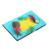 For Huawei MediaPad M5 lite Coloured Drawing Pattern Horizontal Flip Leather Case with Holder & Card Slot & Sleep / Wake-up Function(Pineapple)