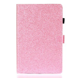 For Lenovo Tab M10 TB-X605F / X505 Glossy Glitter Powder Horizontal Flip Leather Case with Holder & Card Slot(Pink)