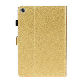 For Lenovo Tab M10 Plus TB-X606F Glossy Glitter Powder Horizontal Flip Leather Case with Holder & Card Slot & Sleep / Wake-up Function(Gold)