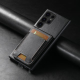 For Samsung Galaxy S24 Ultra 5G Suteni H03 Oil Wax Leather Wallet Stand Back Phone Case(Black)