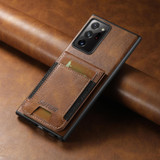 For Samsung Galaxy Note20 Ultra 5G Suteni H03 Oil Wax Leather Wallet Stand Back Phone Case(Brown)