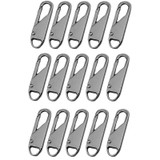 15pcs Universal Detachable Zip Slider Replacement Head Accessory, Color: Gunmetal