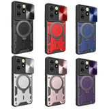 For Tecno Spark Go 2024/Spark 20 CD Texture Sliding Camshield Magnetic Holder Phone Case(Red)