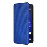 For ASUS ROG Phone 8 Pro Carbon Fiber Texture Flip Leather Phone Case(Blue)