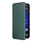 For ASUS ROG Phone 8 Pro Carbon Fiber Texture Flip Leather Phone Case(Green)