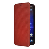 For ASUS ROG Phone 8 Pro Carbon Fiber Texture Flip Leather Phone Case(Brown)