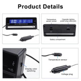 Car Digital Display Clock Luminous Electronic Thermometer Voltmeter(TS-7010V)