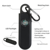 Women Personal Anti-pervert Alarm Outdoor LED Flashing Light Alarm(Black)