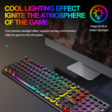 T-WOLF TF270 Colorful Light Effect Retro Gaming Wired Keyboard And Mouse Set(Set)