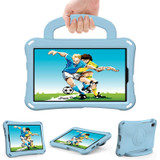 For Samsung Galaxy Tab A9 8.7 SM-X110/X115 Handle Football Shaped EVA Shockproof Tablet Case(Light Blue)