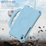 For Samsung Galaxy Tab A7 Lite 8.7 T220/T225 Handle Football Shaped EVA Shockproof Tablet Case(Light Blue)