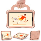 For Samsung Galaxy Tab A9 8.7 SM-X110/X115 Handle Football Shaped EVA Shockproof Tablet Case(Light Pink)