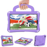 For Samsung Galaxy Tab A9 8.7 SM-X110/X115 Handle Football Shaped EVA Shockproof Tablet Case(Light Purple)