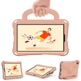 For Samsung Galaxy Tab A7 Lite 8.7 T220/T225 Handle Football Shaped EVA Shockproof Tablet Case(Light Pink)
