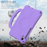 For Samsung Galaxy Tab A7 Lite 8.7 T220/T225 Handle Football Shaped EVA Shockproof Tablet Case(Light Purple)