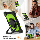 For Samsung Galaxy Tab A8 10.5 2021 Contrast Color Robot Silicone Hybrid PC Tablet Case(Black Yellow Green)