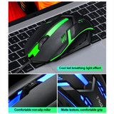 T-WOLF TF230 Colorful Light Effect Game Office Computer Wired Keyboard and Mouse Kit(Black)