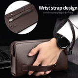 WEIXIER W125 Men Clutch Bag Password Zipper Business Phone Case(Brown)