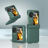For OPPO Find N3 Flip 3 in 1 Wave Pattern Matte PC Phone Case with Hinge(Dark Green)