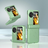 For OPPO Find N3 Flip 3 in 1 Wave Pattern Matte PC Phone Case with Hinge(Light Green)