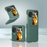 For OPPO Find N3 Flip Wave Pattern Matte PC Phone Case(Dark Green)