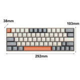 T-WOLF T60 63 Keys Office Computer Gaming Wired Mechanical Keyboard, Color: Color-matching A