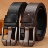 Dandali 110cm Men Rubberized Pin Buckle Belt Casual Vintage Waistband, Model: Style 3(Black)