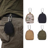 Outdoor Sports Portable Pet Snack Bag Round Type Wear-Resistant Small Money Bag(Mud Color)