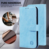 For Xiaomi Redmi Note 13 4G Skin Feeling Oil Leather Texture PU + TPU Phone Case(Light Blue)