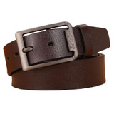 Dandali 110cm Men Rubberized Pin Buckle Belt Casual Vintage Waistband, Model: Style 2(Coffee)