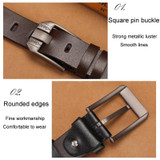 Dandali 110cm Men Rubberized Pin Buckle Belt Casual Vintage Waistband, Model: Style 2(Coffee)