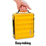 PROBEROS H1000 Double Sided Lure Box Handheld Double Layer Storage Case For Bait Accessories, Style: D Model(Yellow)