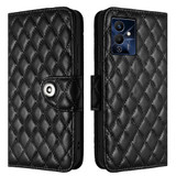 For Xiaomi Redmi Note 12 Pro 5G Rhombic Texture Flip Leather Phone Case with Lanyard(Black)