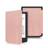 For PocketBook Verse Pro Solid Color Voltage Caster Leather Smart Tablet Case(Rose Gold)