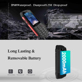 HAMTOD H3 Rugged Phone, EU Version, 2.8 inch T107 ARM CortexTM A7 Quad-core 1.0GHz, Network: 4G, VoLTE, BT, SOS(Red)