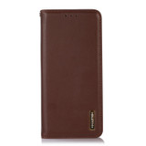 For Xiaomi Redmi Note 13 Pro 4G/Poco M6 Pro KHAZNEH Nappa Top Layer Cowhide Leather Phone Case(Brown)
