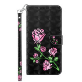 For Xiaomi Redmi Note 13 Pro+ 3D Painted Pattern Leather Phone Case(Rose)