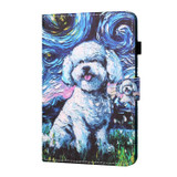 For Amazon Kindle Fire HD10 2023/2021 Coloured Drawing Stitching Smart Leather Tablet Case(Oil Painting Dog)