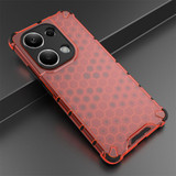 For Redmi Note 13 Pro 4G Shockproof Honeycomb Phone Case(Red)