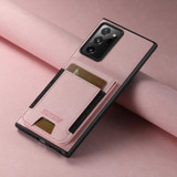 For Samsuny Galaxy Note20 Ultra 5G Suteni H03 Litchi Leather Card Bag Stand Back Phone Case(Pink)