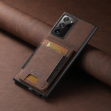 For Samsuny Galaxy Note20 5G Suteni H03 Litchi Leather Card Bag Stand Back Phone Case(Brown)
